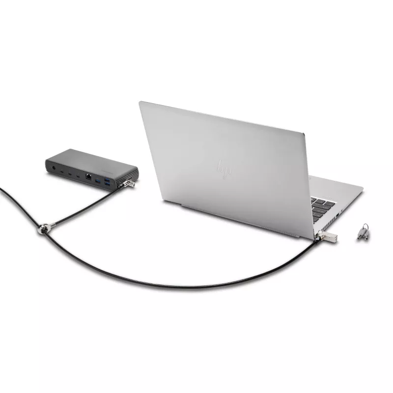 Kensington Slim NanoSaver 2.0 Dual Headed Lock, Kensington, Key, Carbon steel, Silver, Black