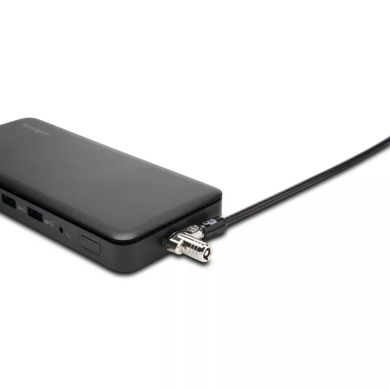 Kensington Slim NanoSaver 2.0 Dual Headed Lock, Kensington, Key, Carbon steel, Silver, Black
