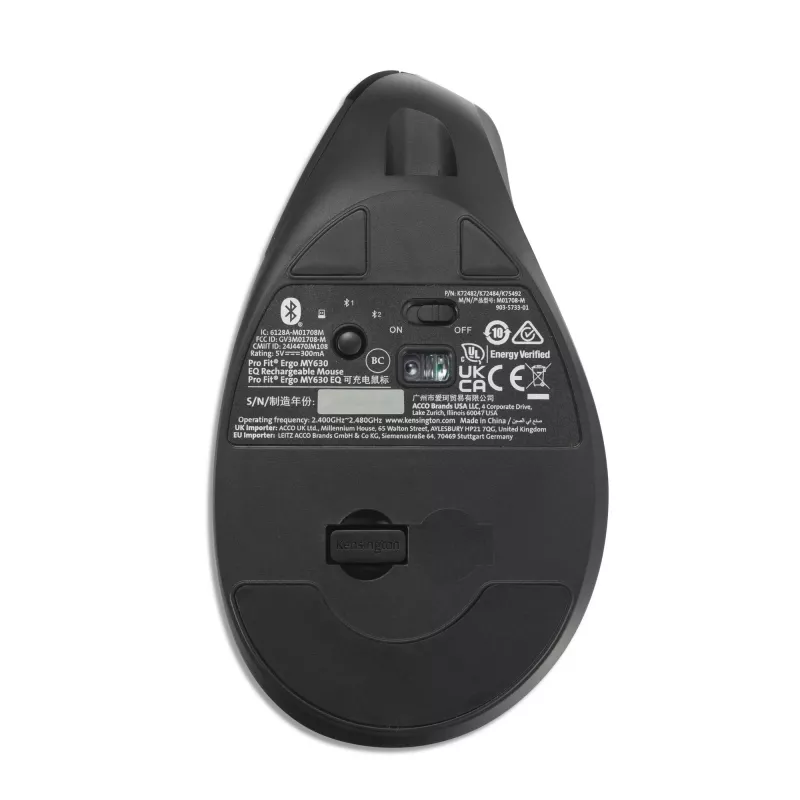 Mouse Kensington Pro Fit Ergo MY630 EQ RF Wireless Bluetooth USB Type-A