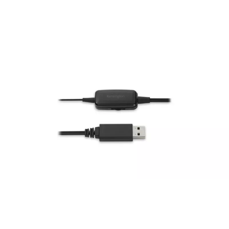 Kensington USB Mono Headset with Inline Controls, Wired, Office/Call center, Headset, Black