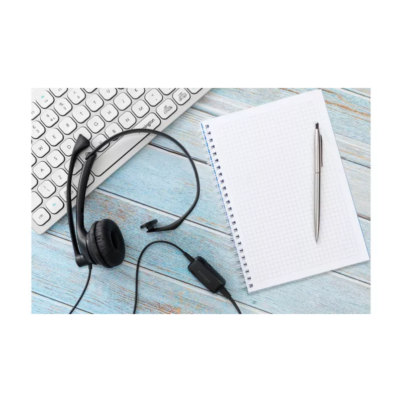 Kensington USB Mono Headset with Inline Controls, Wired, Office/Call center, Headset, Black