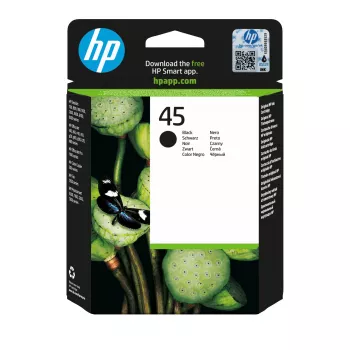 HP 45 Large Black Original Ink Cartridge, Black, 1 pc(s), 930 pages