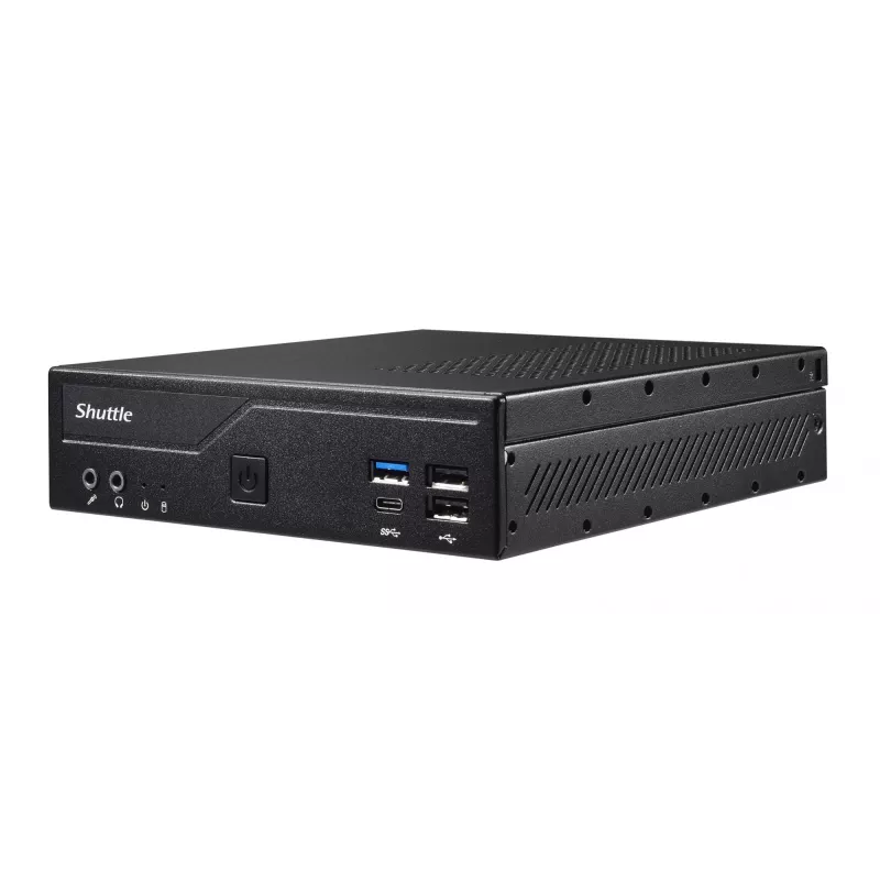 Shuttle Slim PC DH610 , S1700, 1x HDMI, 2x DP , 1x 2.5 inch, 2x M.2, 2x LAN (Intel 1G + 2.5G), 2x COM, 24/7 permanent operation, incl. VESA