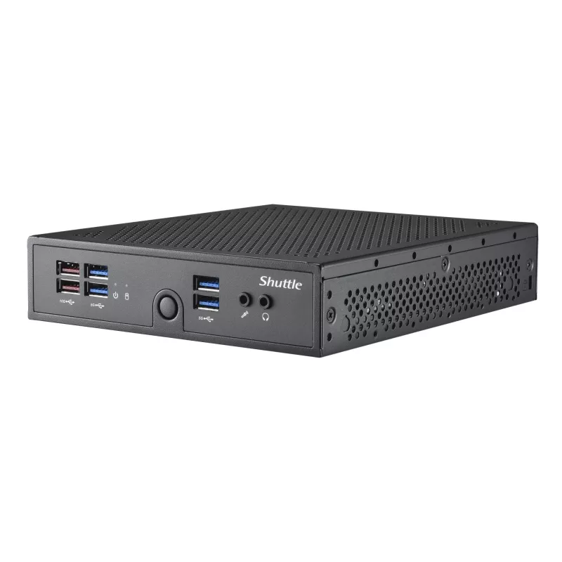 Shuttle XPC slim Barebone DS50U5, i5-1335U, 2x LAN (1x 2.5Gbit ,1x 1Gbit), 1xCOM,1xHDMI,1xDP, 1x VGA, fanless, 24/7 permanent operation
