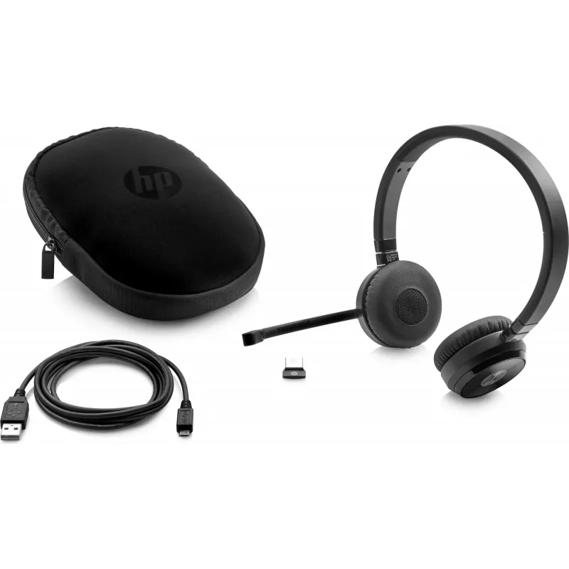 HP UC Wireless Duo Headset, Wireless, Office/Call center, 310 g, Headset, Black