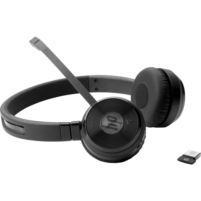 HP UC Wireless Duo Headset, Wireless, Office/Call center, 310 g, Headset, Black