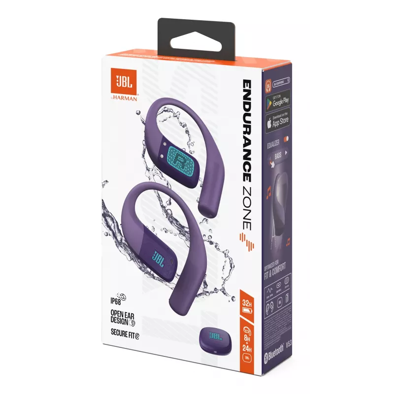 Headset JBL Endurance Zone Wireless Open-ear Sports Bluetooth — Purple, 20–20000 Hz, 89.6 g