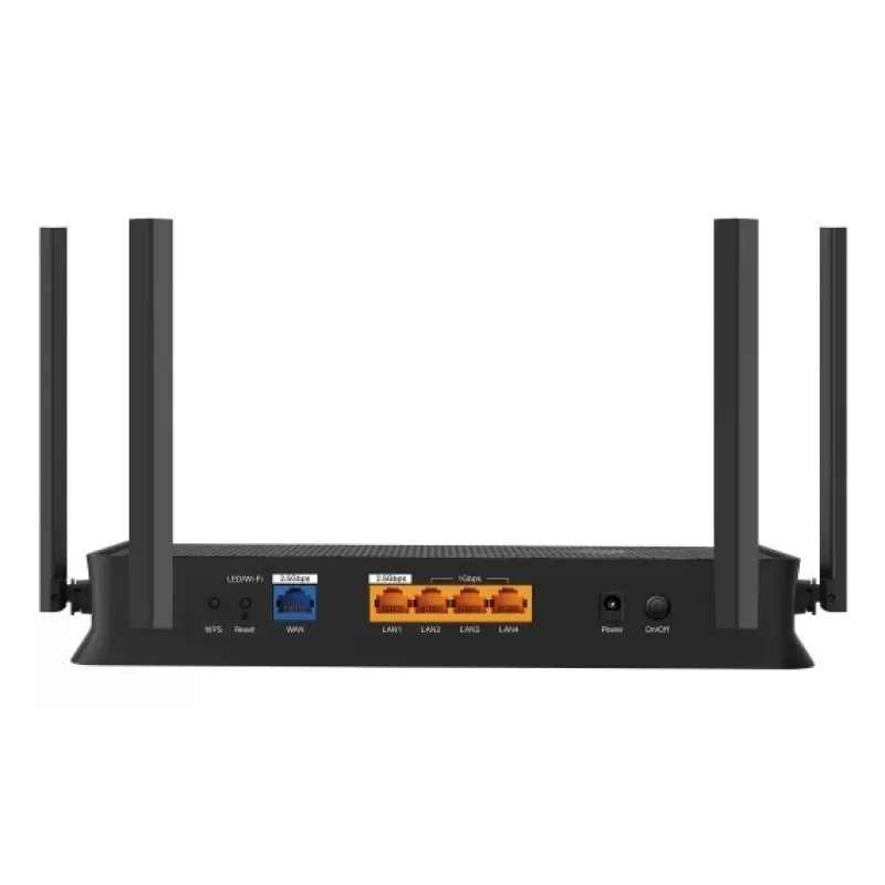 Tabletop wireless router TP-Link EB210 Pro — Dual-band 2.4/5 GHz, Wi‑Fi 7 (802.11be), 2.5 Gigabit Ethernet, 5 LAN ports, USB, Black