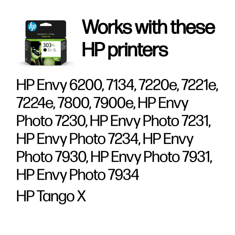 HP 303XL High Yield Black Original Ink Cartridge, High (XL) Yield, Black, Pigment-based ink, 12 ml, 1 pc(s), 600 pages