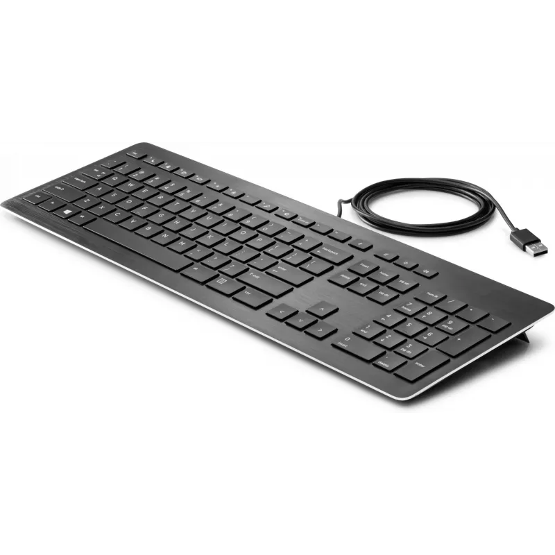 HP USB Premium Keyboard, Full-size (100%), Wired, USB, Membrane, Black