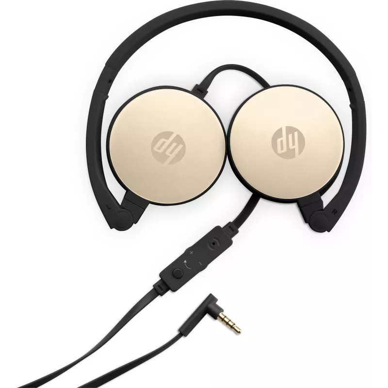 HP Stereo Headset H2800 (Black w. Silk Gold), Wired, Calls/Music, 125 g, Headset, Black, Gold