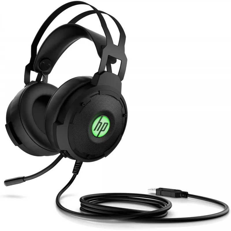 HP Pavilion Gaming Headset 600, Wired, Gaming, 360 g, Headset, Black, Green