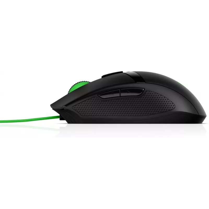 HP Pavilion Gaming Mouse 300, Ambidextrous, Optical, USB Type-A, 5000 DPI, Black, Green