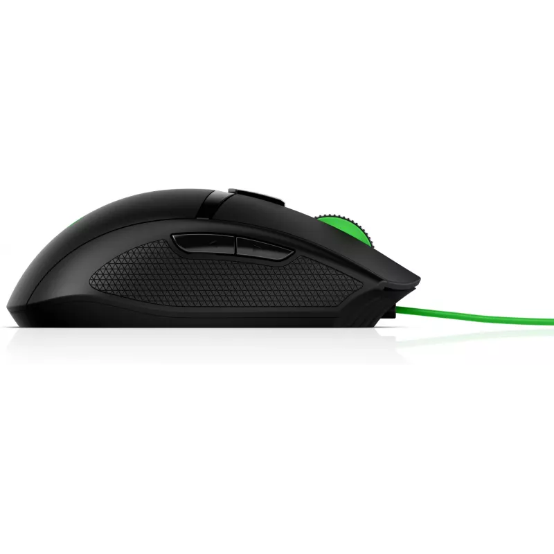 HP Pavilion Gaming Mouse 300, Ambidextrous, Optical, USB Type-A, 5000 DPI, Black, Green