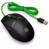 HP Pavilion Gaming Mouse 300, Ambidextrous, Optical, USB Type-A, 5000 DPI, Black, Green