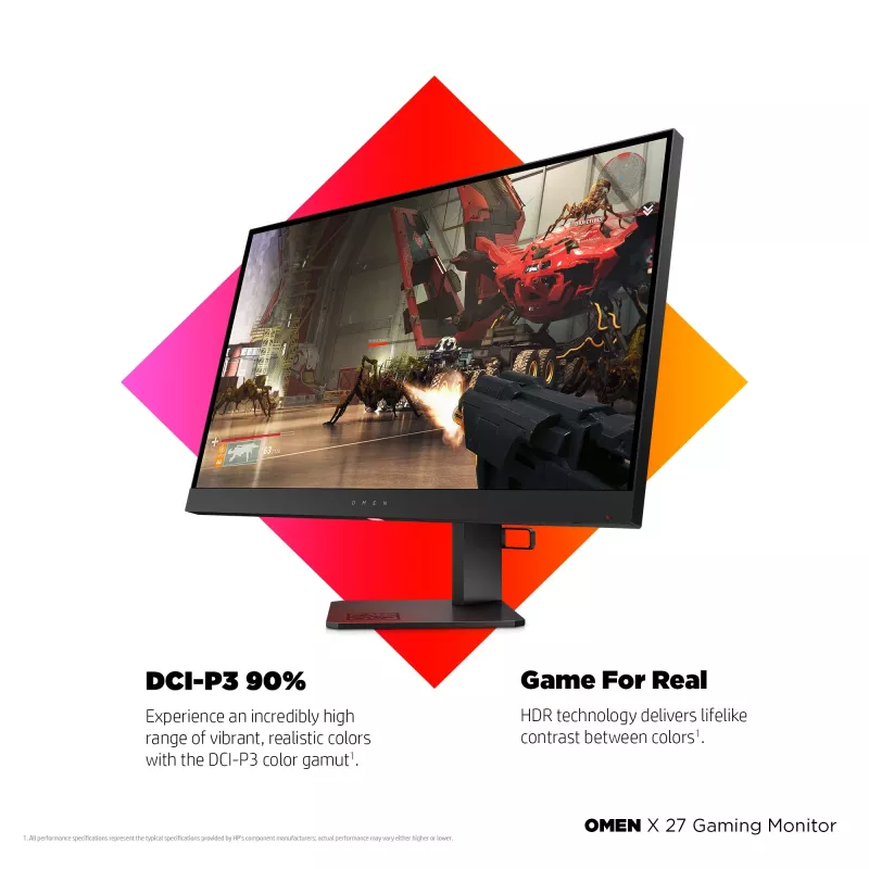 HP OMEN X 27 computer monitor 68.6 cm (27 inch) 2560 x 1440 pixels Quad HD Black (Refurbished)