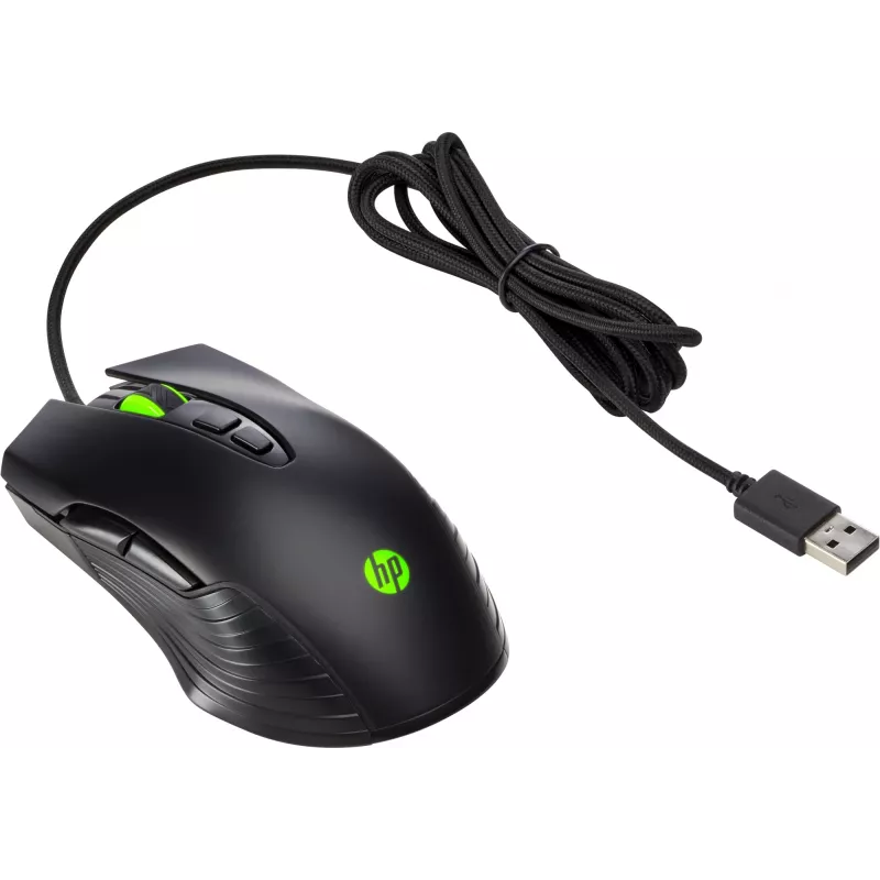 HP X220 Backlit Gaming Mouse, Ambidextrous, Optical, USB Type-A, 3600 DPI, Black