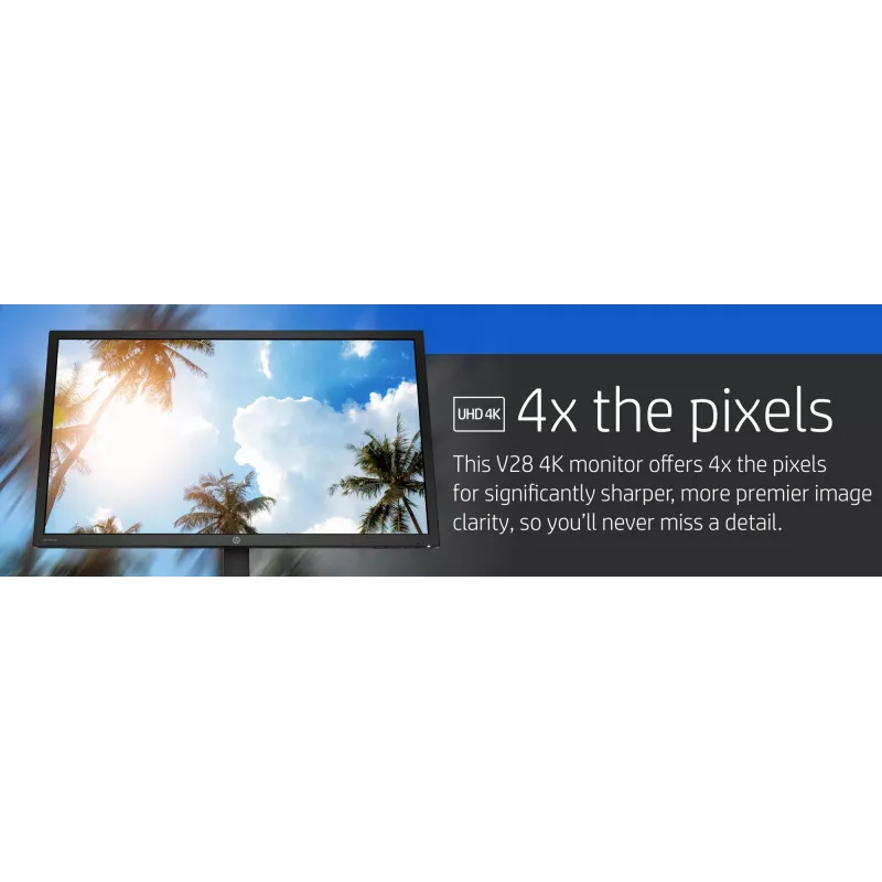 HP V28 computer monitor 71.1 cm (28 inch) 3840 x 2160 pixels 4K Ultra HD LED Black