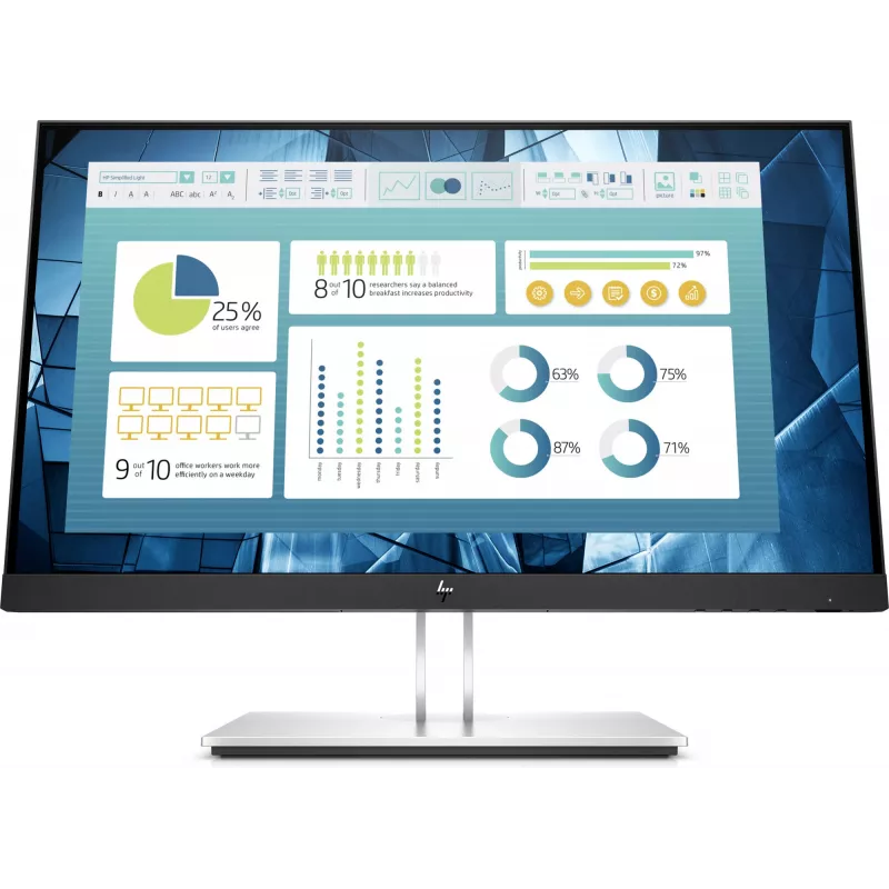 HP E-Series E22 G4 computer monitor 54.6 cm (21.5 inch) 1920 x 1080 pixels Full HD LCD Black, Silver
