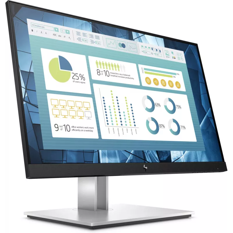 HP E-Series E22 G4 computer monitor 54.6 cm (21.5 inch) 1920 x 1080 pixels Full HD LCD Black, Silver