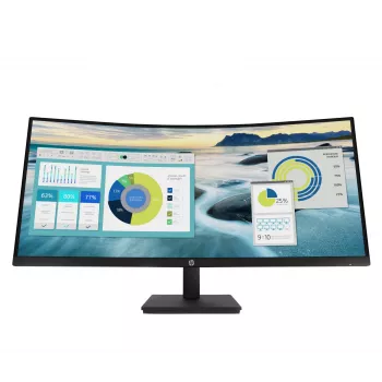 HP P34hc G4 WQHD USB-C Curved Monitor, 86.4 cm (34 inch), 3440 x 1440 pixels, Wide Quad HD, LCD, 5 ms, Black