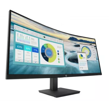 HP P34hc G4 WQHD USB-C Curved Monitor, 86.4 cm (34 inch), 3440 x 1440 pixels, Wide Quad HD, LCD, 5 ms, Black