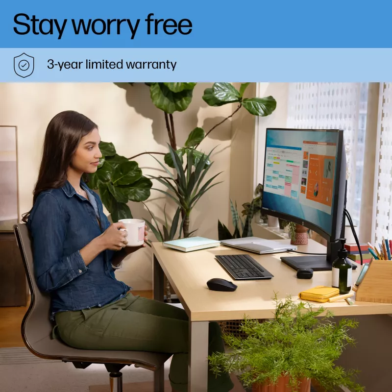 HP P34hc G4 WQHD USB-C Curved Monitor, 86.4 cm (34 inch), 3440 x 1440 pixels, Wide Quad HD, LCD, 5 ms, Black