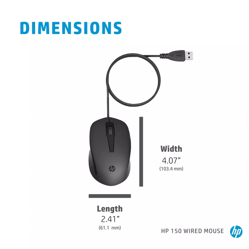 Mouse HP 150 Wired USB Type-A