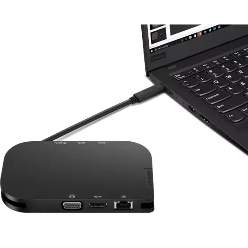 Lenovo 4X91H02421 interface hub USB Type-C 5000 Mbit/s Black