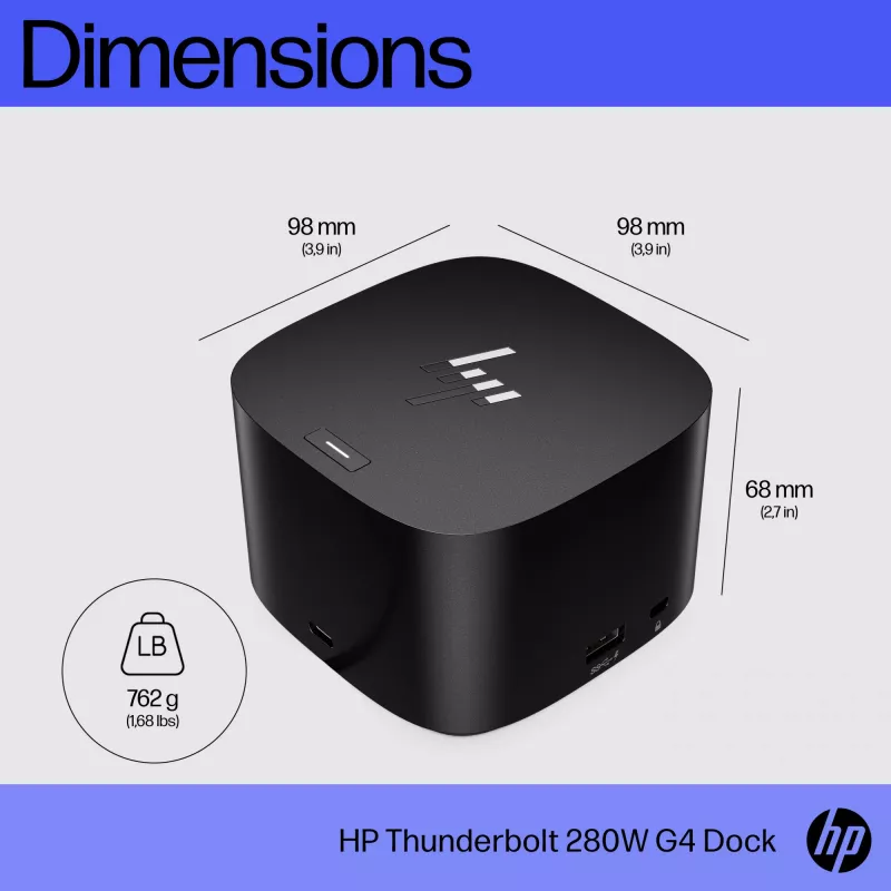 HP Thunderbolt Dock 280W G4 Wired Docking Station Thunderbolt 4 Black