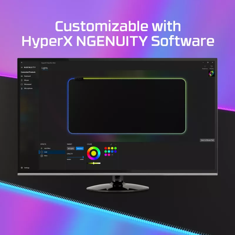 HyperX Pulsefire Mat - RGB Gaming Mousepad - Cloth (XL)