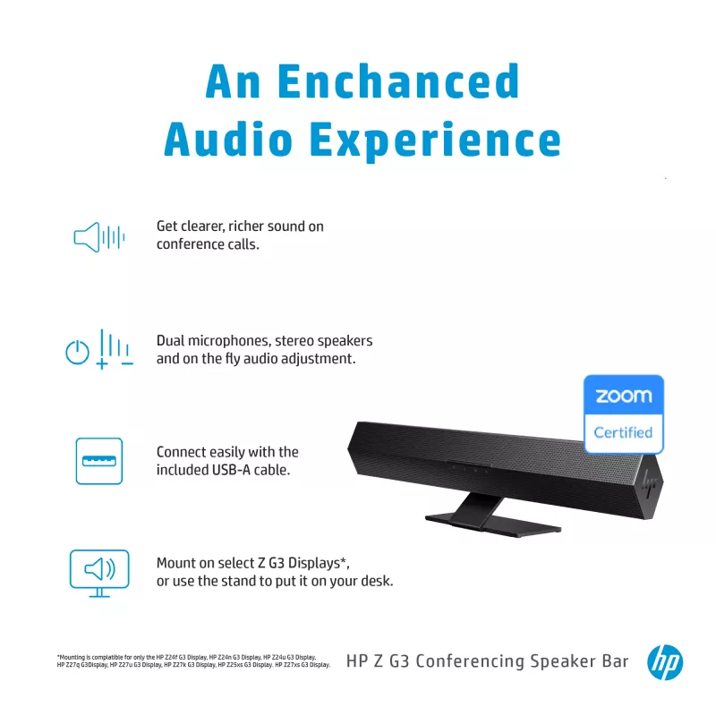 Conferencing Speaker Bar HP Z G3 Conferencing Speaker Bar 647Y2AA