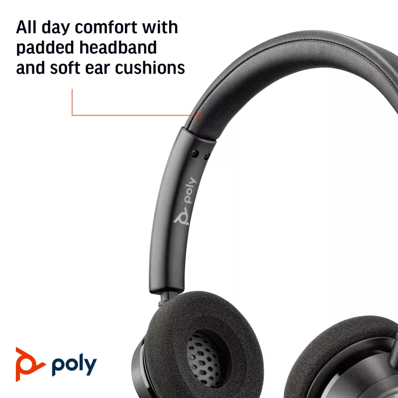 HP Poly Poly Blackwire 3320 USB-A Headset, Wired, Office/Call center, 130 g, Headset, Black
