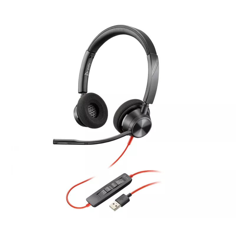 HP Poly Poly Blackwire 3320 USB-A Headset, Wired, Office/Call center, 130 g, Headset, Black