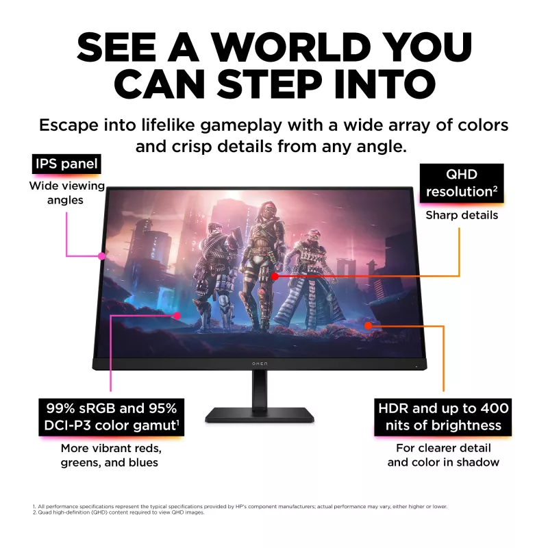 OMEN by HP 31.5 inch QHD 165Hz Gaming Monitor - OMEN 32q