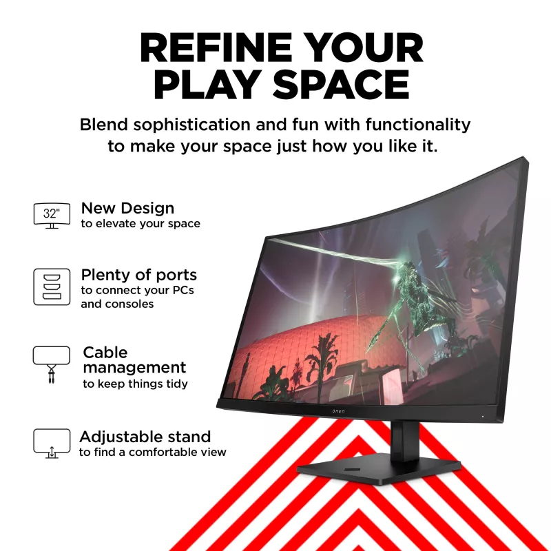 OMEN by HP 31.5 inch QHD 165Hz Curved Gaming Monitor - OMEN 32c