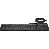 HP 405 Multi-Device Backlit Wired Keyboard, Full-size (100%), Wired, USB, Membrane, Black
