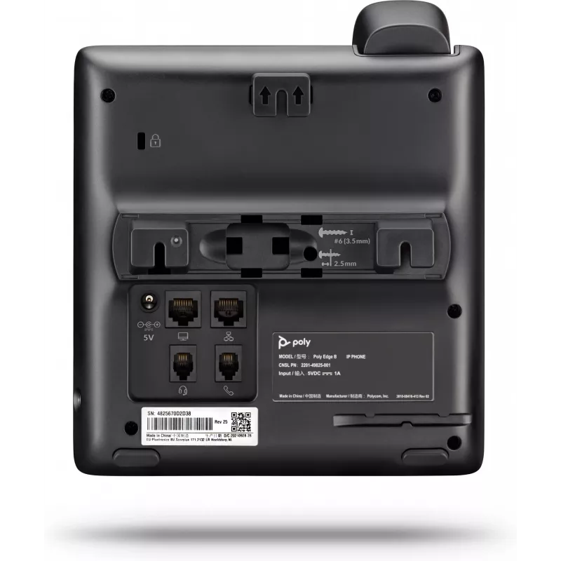 HP Poly Edge B30 IP Phone and PoE-enabled, IP Phone, Black, Wired handset, Desk/Wall, 4 lines, LCD