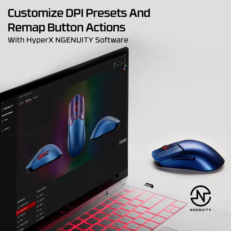 Wireless Gaming Mouse HP HyperX Pulsefire Haste 2 S Navy 64g Li-Ion