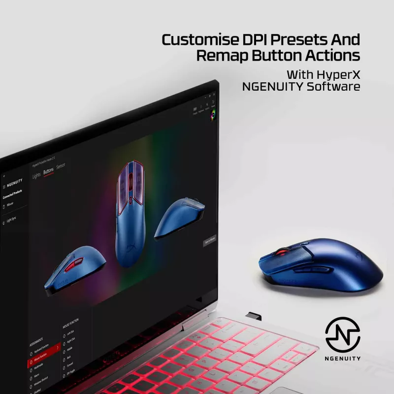 Wireless Gaming Mouse HP HyperX Pulsefire Haste 2 S Navy 64g Li-Ion