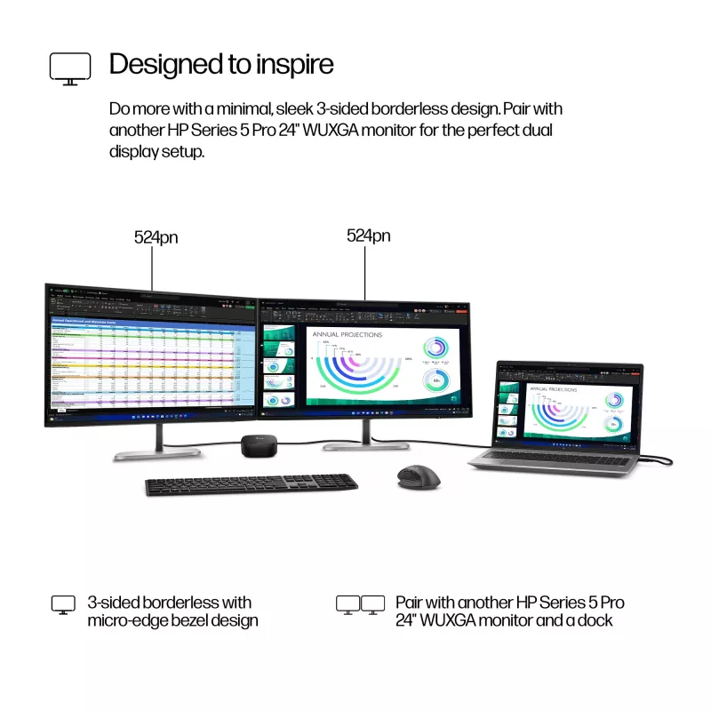 Monitor HP Series 5 Pro 24 inch WUXGA Display 1920 x 1200