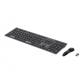 HP 720 Multi-Device Rechargeable Wireless Keyboard, Full-size (100%), Wireless, USB + Bluetooth, Mechanical, QWERTY, Black