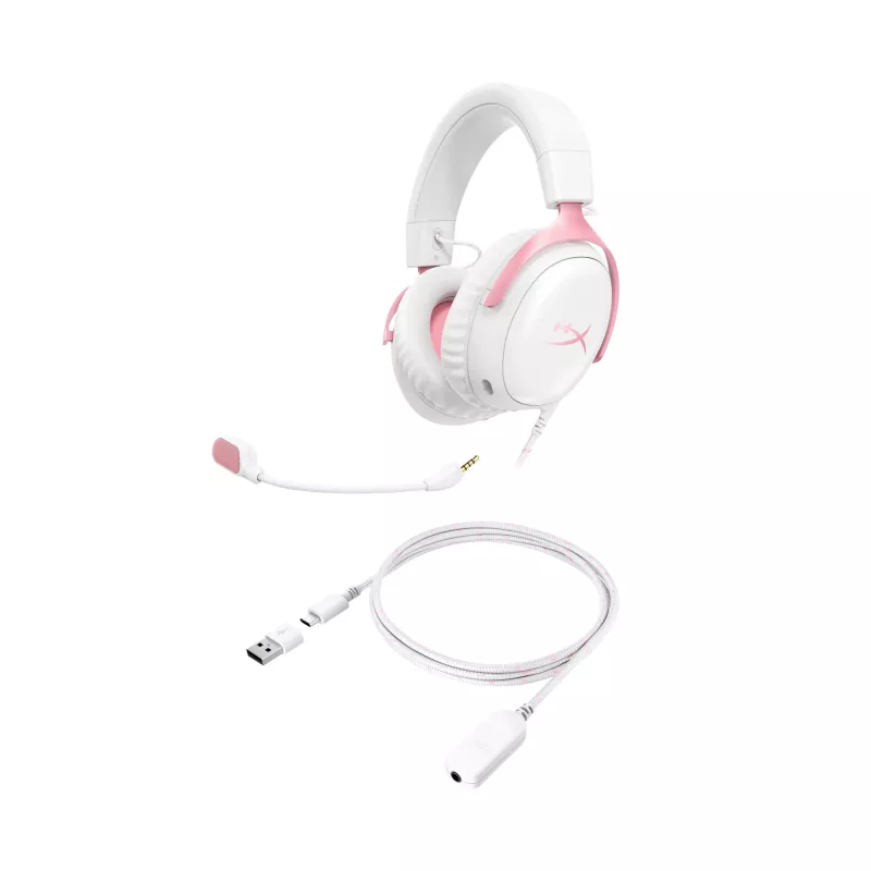 HyperX Cloud III - Gaming Headset (White/Pink)