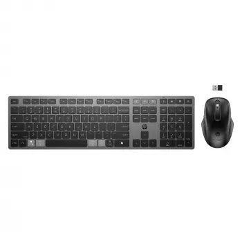 HP 725 Multi-Device Rechargeable Wireless Keyboard and Mouse Combo Full-size Wireless Bluetooth
