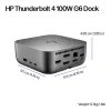 Docking Station HP Thunderbolt 4 100W G6 Wired Connectivity 5K Ultra HD