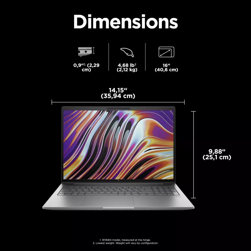 HP ZBook Power G11 A AMD Ryzen™ 7 8845HS Mobile workstation 40.6 cm (16 inch) WUXGA 32 GB DDR5-SDRAM 1 TB SSD NVIDIA RTX A1000 Wi-Fi 6E (802.11ax) Windows 11 Pro AI Workstation, AI PC Grey