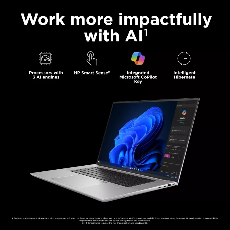 HP ZBook Studio G11 Intel Core Ultra 7 155H 40.6 cm (16 inch) WUXGA 32 GB DDR5-SDRAM NVIDIA RTX 2000 Ada Wi-Fi 7 (802.11be) Windows 11 Pro AI Workstation, AI PC