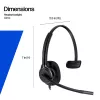 Wired Stereo Headset HP POLY Mission 425 Classic, USB connection, 126 g