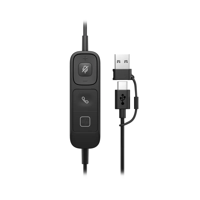 Wired Stereo Headset HP POLY Mission 425 Classic, USB connection, 126 g