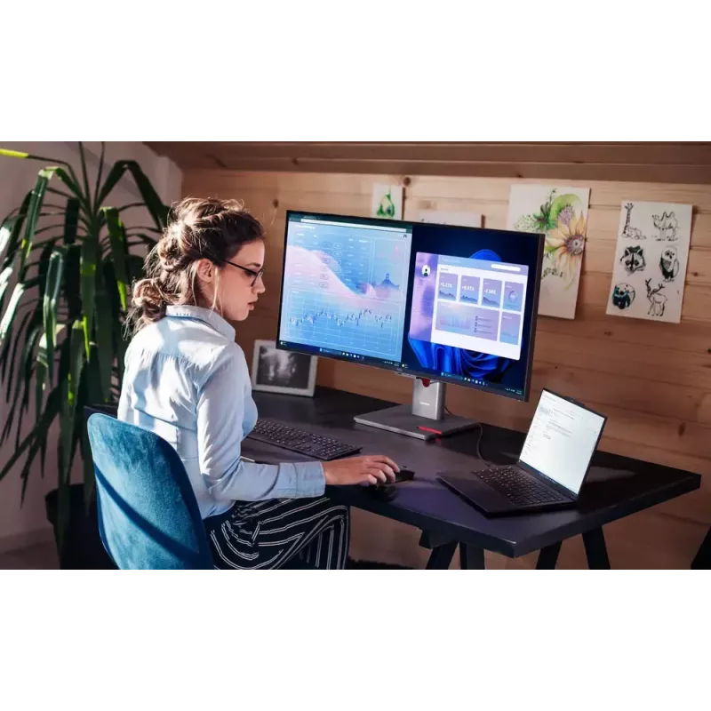 Monitor Lenovo ThinkVision P40WD-40 39.7 inch WUHD 5120x2160 LCD 21:9 6 ms USB hub Speakers Height-adjustable VESA